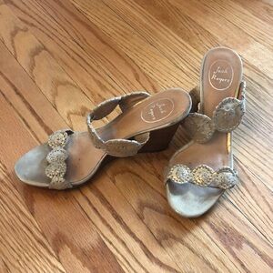Jack Rodgers metallic wedges Sz 9.5